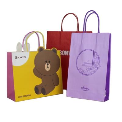 China Logo Printing Wholesale Grocery White Brown Recyclable Custom Craft Bag Gift Paper Packaging Bag Promotional Fashion Accessories Accept for sale