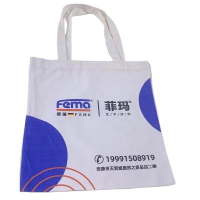 China Eco-Friendly Grocery Store Customized Handled Logo Promotion Tote Bag Cotton Canvas for sale