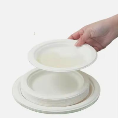 China Round 6 Inch Sugarcane Pulp Plates Sugarcane Compostable Plates Sustainable for sale