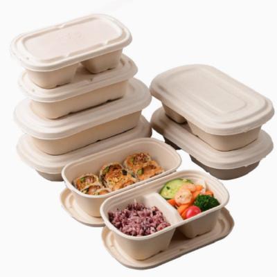 China 850ml Bagasse Takeaway Containers For Food Packaging In Restaurante for sale