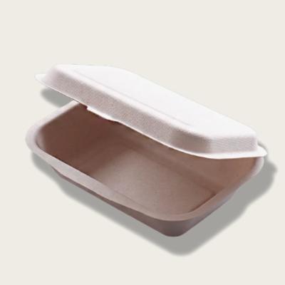 Cina 450 ml Pulp Lunch Box Eco-friendly Container da asporto resistenti all'acqua in vendita