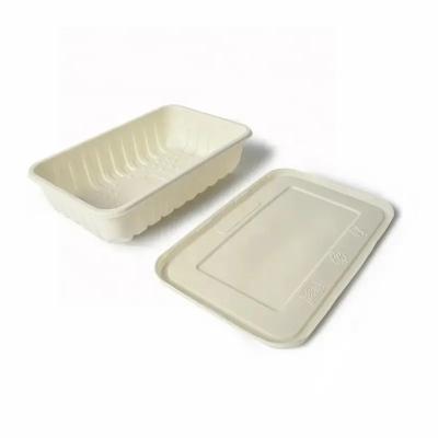 China 650ml capacity environmentally friendly biodegradable corn starch disposable fast food container with lid for sale