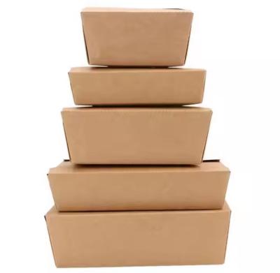 China 720ml Food Grade Container For Food Take Away Kraft Paper Box For Picnic Food Packaging for sale