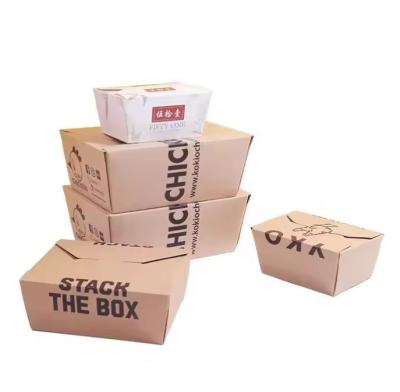 China Disposable Kraft Paper Lunch Box Take Away Container Paper 1300ml Food Box for sale