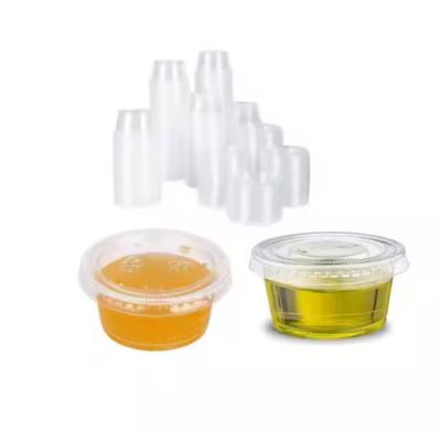 China Reusable 5oz PLA Small Plastic Sauce Cups With Lid Biodegradable for sale