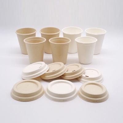 China Biodegradable Bagasse Coffee Cups Sugarcane Pulp Cups Chemical Resistant for sale