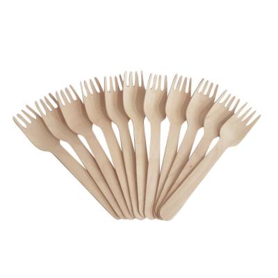 China Durable 160mm Compostable Wooden Forks Environmental Friendly for sale