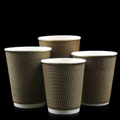 China Biodegradable Paper Cup And Lid For Reducing Environmental Impact Gwar corrugated Paper Cups for sale