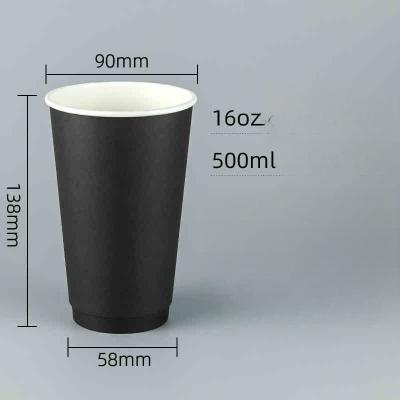 China Eco Friendly Bistratal 16oz Paper Cup And Lid For Hot Beverages for sale