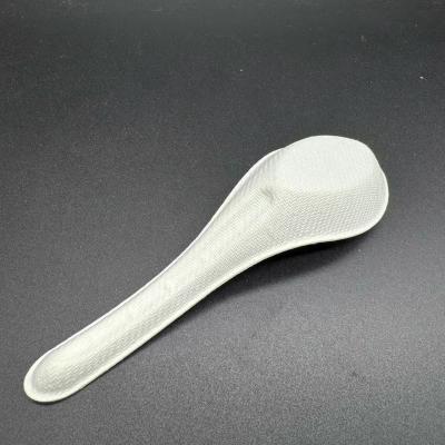 China White Biodegradable Disposable Paper Spoons For Soup And Oil Resistant for sale