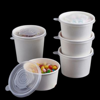 China Fuling Disposable 12oz Paper Food Container Eco Friendly Take Away Food Snack Packaging Paper Soup Cups for sale