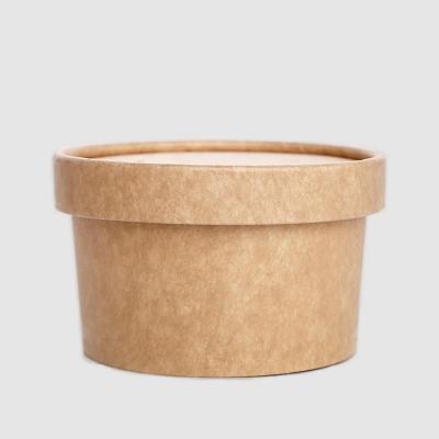 China 16oz Custom Printed Disposable Kraft Paper Soup Cup Soup Container With Paper Lid for sale