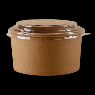 China Cuencos de sopa de papel pequeñas desechables Tazas de sopa de papel Kraft artesanal 20 oz Taza de papel para embalaje de alimentos Alimentos instantáneos en venta