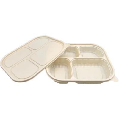 China 4 Compartment Disposable Container Rectangular Take Away Box 1250ML 1100ML for sale