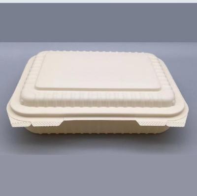 China Flip Top  Cornstarch Food Packaging Biodegradable Lunch Containers 850ML for sale