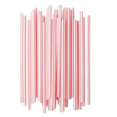 中国 Wholesale Red And White Striped Disposable PLA Straws for hot and cold drink 販売のため