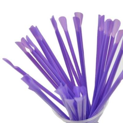 中国 2024 hot sale shave-ice milk shake disposable PLA straw with spoon Multi-color PLA spoon straws scoop snow cone straws 販売のため