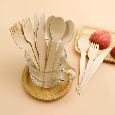 China Eco Life Wooden Cutlery Factory Price Biodegradable Wooden Cutlery Set kitchen Wooden Travel Cutlery Set for sale