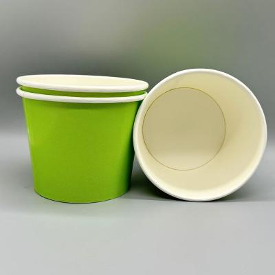 Cina Prezzo di fabbrica carta di qualità alimentare gelato verde gelato tazza rotonda PET coperchio rotondo all'ingrosso in vendita