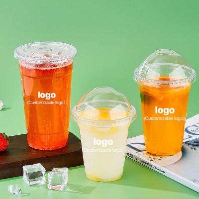 China Eco Friendly Disposable Plastic Cup Compostable Biodegradable Clear PLA PET PP Plastic Cup With Lid for sale