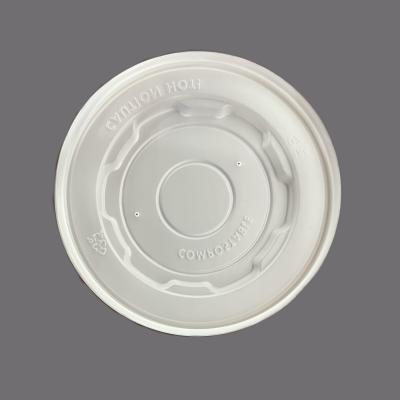 China PLA Lid Of Disposable Kraft Bowl Custom Paper Soup Cup Kraft Salad Bowl With Lid for sale