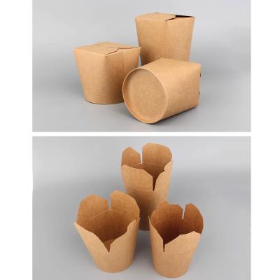 China Compostable Eco-Friendly Boxes Fast Food Noodle Takeout Paper Packaging Box Food Container Kraft Box for Noodle for sale