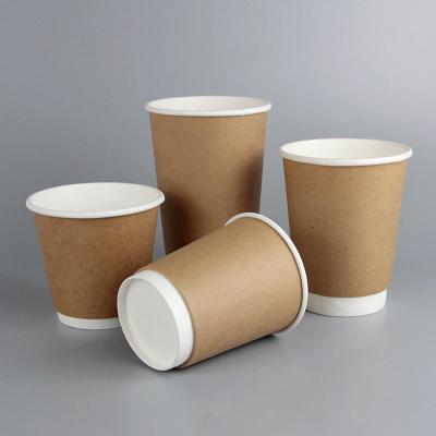 China Logotipo impreso a medida Tazas de papel biodegradables de doble capa Tazas redondas únicas para café en venta