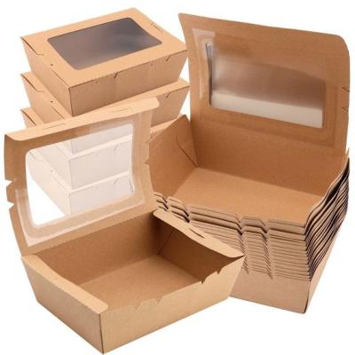 China Wholesale Recyclable Paper Box Clear Pvc Window Boxes With Window Chocolate Cupcake Bakery Cake Box for sale