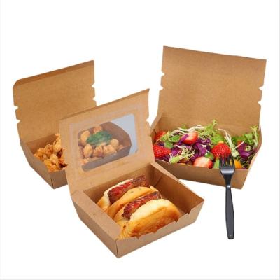 China Warm verkaufte kundenspezifische Lebensmittelverpackung Flip Top Takeaway Fast Food Mittagessen Kraftpapierbox mit Fenster zu verkaufen