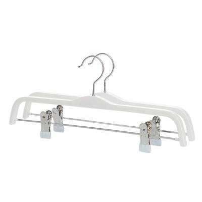 China CLASSIC cheap price white wooden hangers with clips laminated wooden pants dress hangers for sale