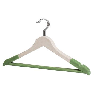 China Contemporary Customized Velvet Luxury Plastic Coat Hangers Non Slip Notched Assembled Shoulder Hanger for sale