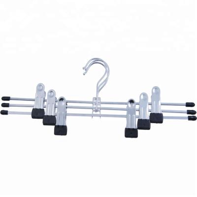 China Anti-Slip Chrome Plated Metal Wire Pants Hanger Clips Hanger Metal for sale