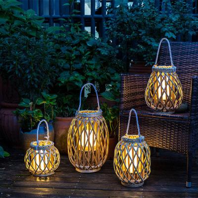 China Home Decoration Cane With Jute Candle Lantern for Home Decor and Christmas Decoration for sale