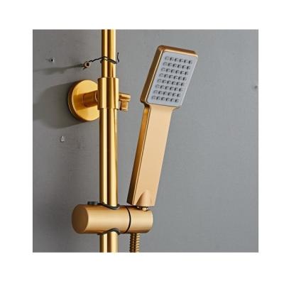 China Constant water outlet low price top temperature+Button bathroom shower set modern gold shower set for sale