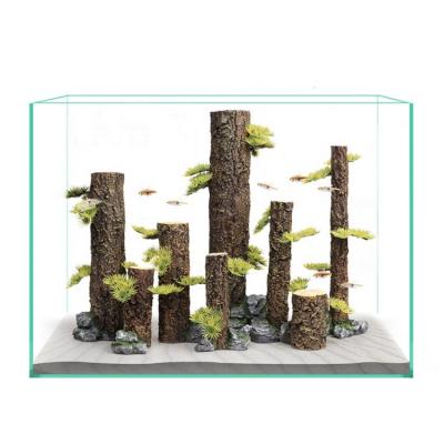 China Rainrain Forest Landscaping Champagne Trunk Bark Stump Aquarium Viable Descent Wooden Aquarium for sale