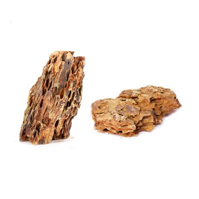 China Sustainable Aquarium Fish Tank Landscaping Pine Skin Stone, also called Tiger Skin Stone for sale