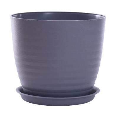 China Self Watering Pot Straight Cylinder Round Fleshy Flower Pot Balcony Seed Vegetable Planting Pot Growing Plastic Flower Pot With Tray for sale