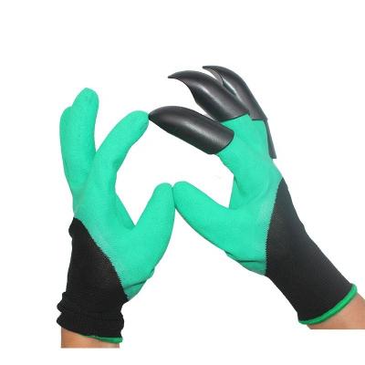 China Puncture Resistant Garden Gloves Latex Digging Gloves Gardening with Claw Grabbing Soil Planing Mix Garden Planting Flower Gloves for sale