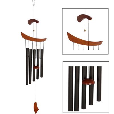 China Art Decor Outdoor Metal Pipe Wind Chimes Pendant 5 Tube Horizontal Wind Chimes Garden Decoration Handicraft Home Pendant for sale