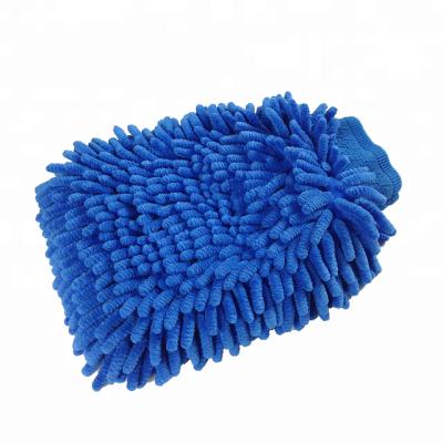 China Super Absorbent Microfiber Custom Car Wash Glove Microfiber Chenille Noodle Cleaning Mitt for sale