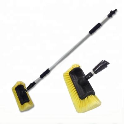 China Long Handle Soft Telescopic Water Drain Bristle Car Wash Station Cleaning Brush for sale