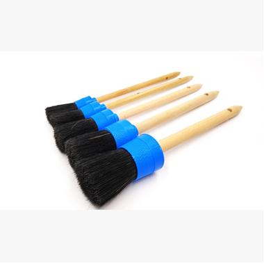 China Car Detailing Wood Handle Car Care Detailing Brush Cleaning Brush Wood Detailing Brush With Soft Bristle Boars Hair for sale