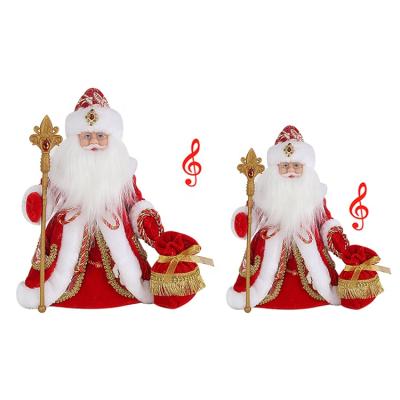 China New Russian Musical Father Christmas Santa Candy Bags of the Year 30/40CM Ded Moroz Christmas Gift Bag Red Gifts SOTE 19A105 for sale