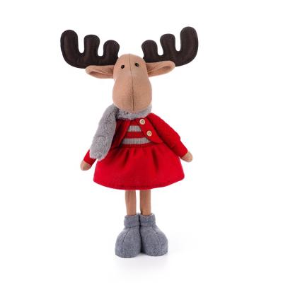 China Fabric+Plastic SOTE L198AB Christmas Deer Doll Stuffed Doll 40CM Soft Plush Toy Elk Doll Plush Toys Animal Christmas Gift for sale