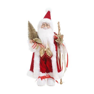 China Burgundy Santa Figurines Red Christmas Santa Claus Doll Ornaments 36 inch 24 inch 18 inch Fabric SOTE S1097 12 for sale