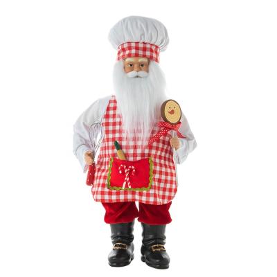 China Fabric+Hard Plastic SOTE C1015 Christmas Santa Claus Plush Toys Decorations Red 20 Inch Plaid Stance Leader for sale