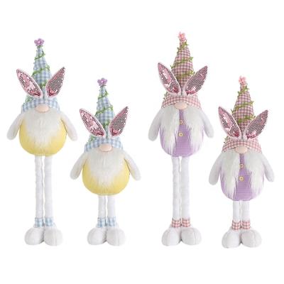 China SOTE E1038 Bunny Christmas Gnome Standing Rabbit Easter Cloth Gnomes Retractable Funny Plush Dolls for sale