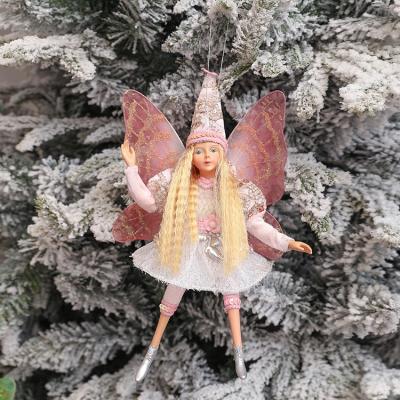 China Chirstmas Decor SOTE Pink Fairy Hanging Ornaments 32CM Plastic Fairy Figurine Christmas Decorations For Christmas Tree for sale