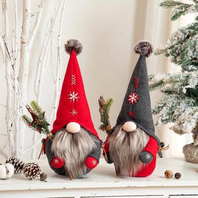 China 2022 Gnomes 40CM Stuffed Gnome Christmas Decorations Fabric SOTE Red& Gray Christmas Gnomes Dolls for sale