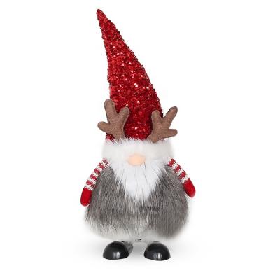 China SOTE JD1013 Cloth Christmas Gnomes Antler Plush Toys Standing Handmade Doll Ornaments Spring Gifts for sale